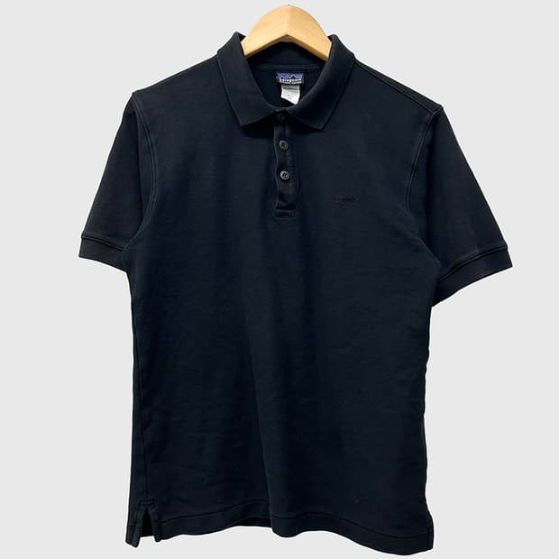 파타고니아 코튼 반팔 피케 pk 카라티 카라 티셔츠 블랙 남성 XS