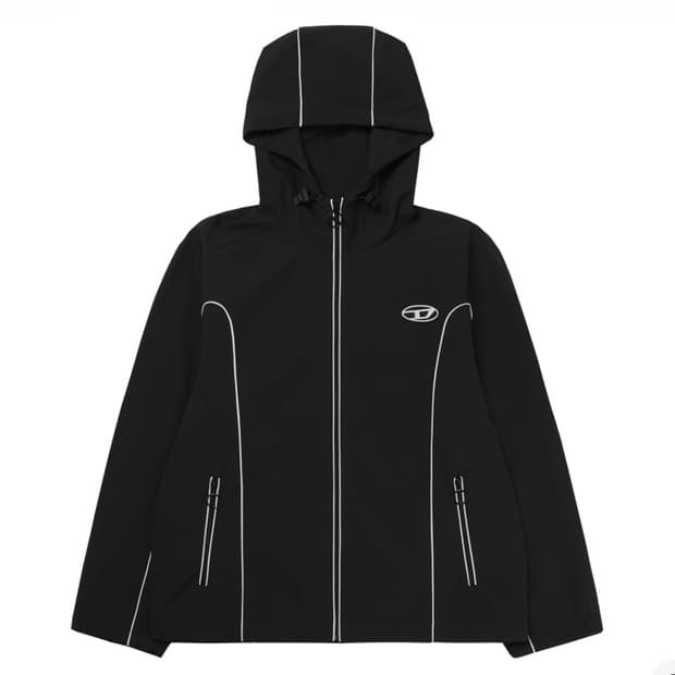 디젤 콘트라스트 파이핑 윈드브레이커 블랙 XL