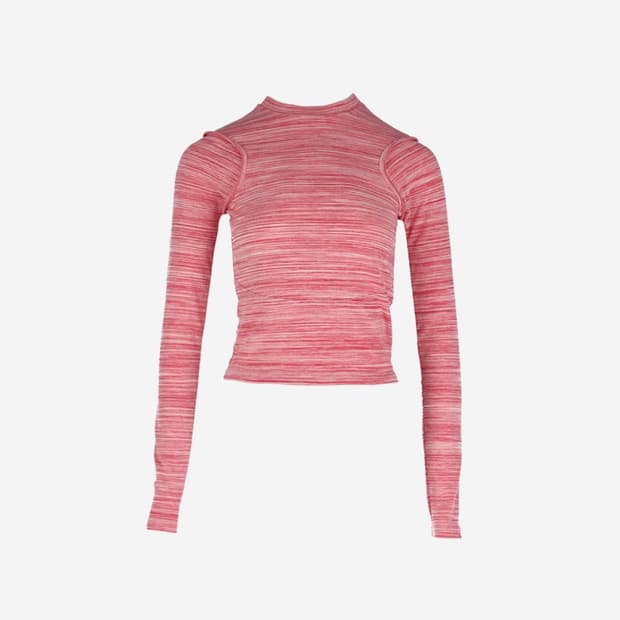 KYO 우먼 웨이비 라인 티셔츠 레드