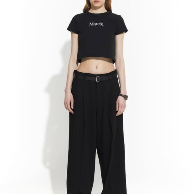 Mavrk 블랙 크롭 숏슬리브 M