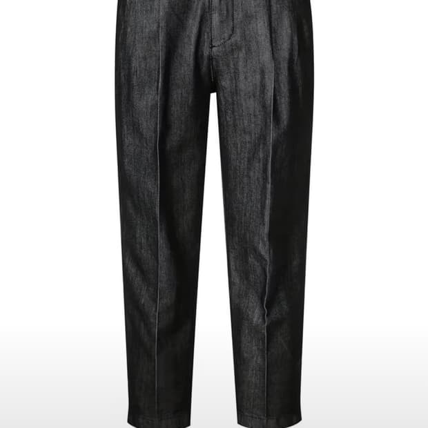 알레그리 블랙 캐시혼방 데님 바지 90사이즈