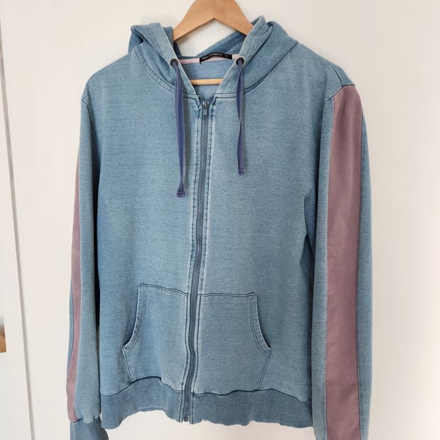 남자 연청 데님 후드집업 L