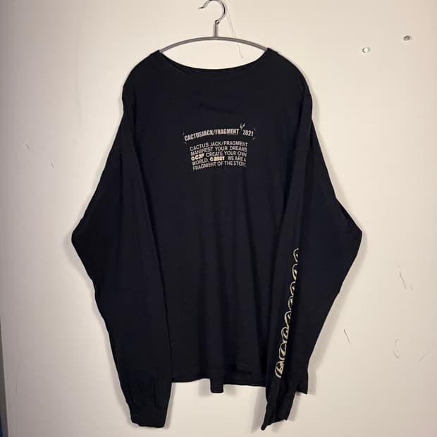 [XL] CACTUS JACK FRAGMENT 2021 롱슬리브 블랙