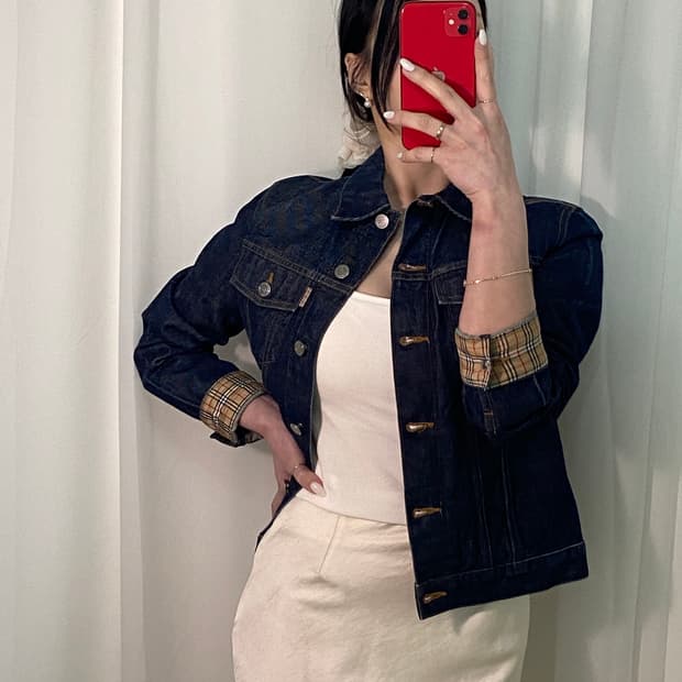 버버리 소매노바 은장 청자켓