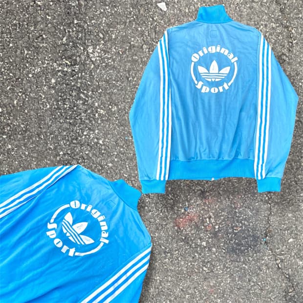 00s 아디다스 대대장 스카이블루 오리지날 져지 올드스쿨 트랙탑 L