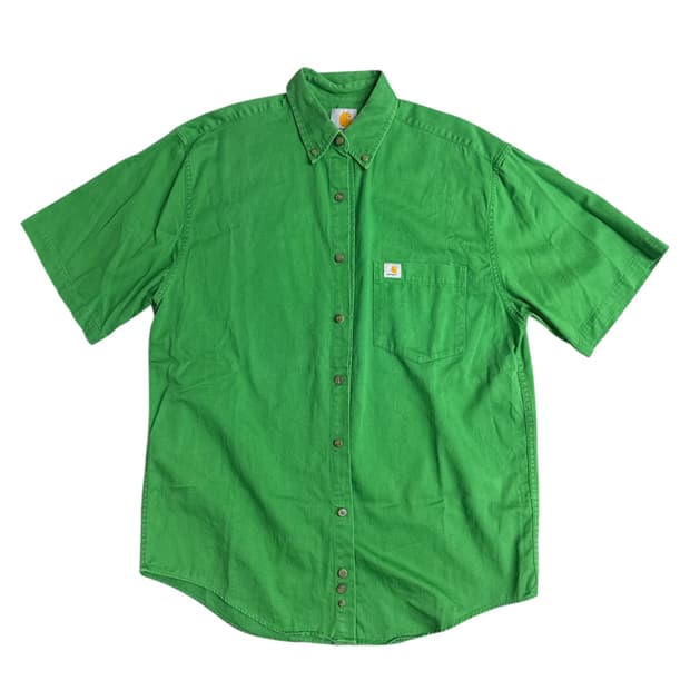 칼하트(CARHARTT)  그린 코튼 면 원 포켓 반팔셔츠 L