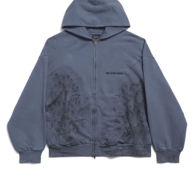 발렌시아가 신상 블루 후드집업 s