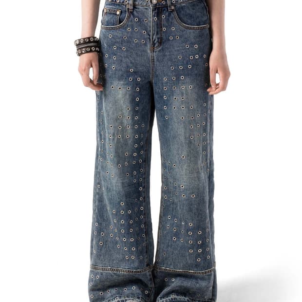 Racer worldwide Blue Eyelet Denim