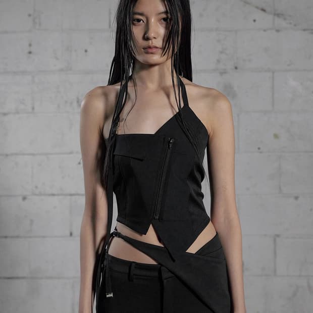 보헤미안 서울 unbalanced halter vest 