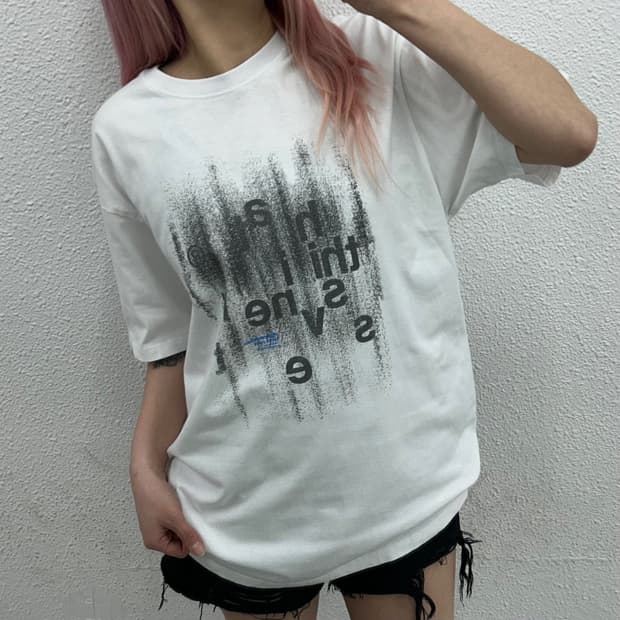 디스이즈네버댓 프린팅 화이트 반팔 M