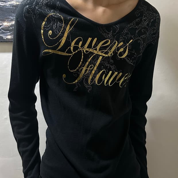 Japanese black lettering long sleeve