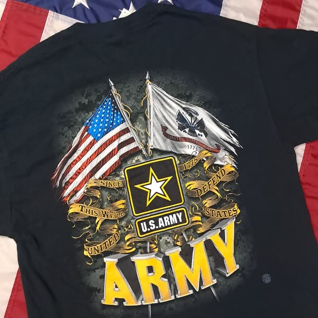 오리지날 길단 미육군 U.S. Army 그래픽 반팔 티셔츠