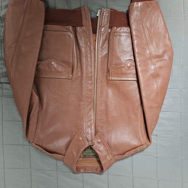 (실측있음)구리얼맥코이 러프웨어 복각 A2 체스트넛 브라운 36사이즈