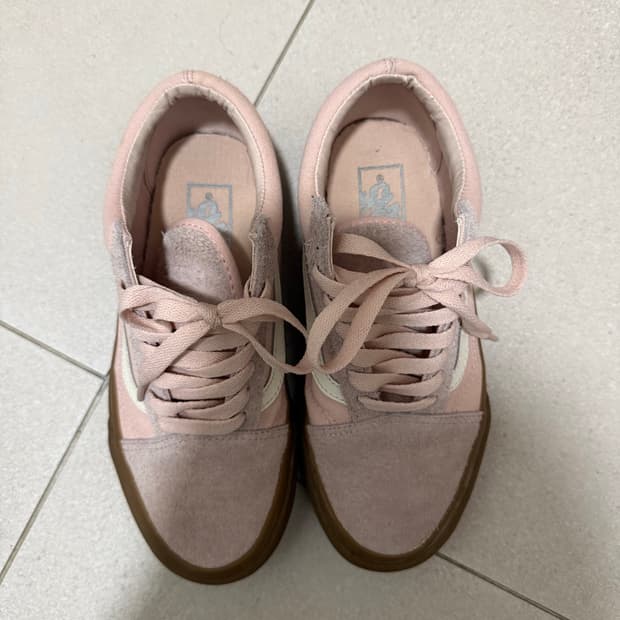 반스 올드스쿨 핑크 스웨이드 225