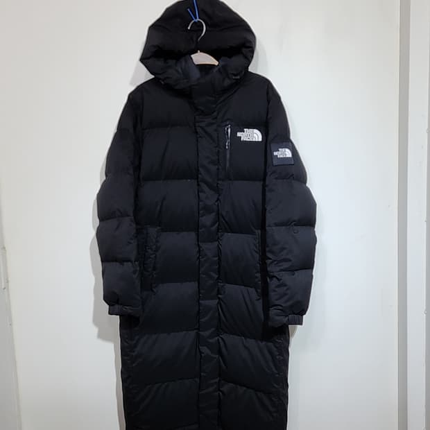 (M) 노스페이스 구스다운 롱패딩 다운코트 블랙 거위털 패딩코트 