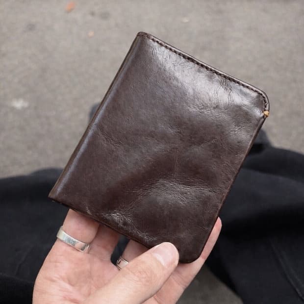 소가죽 에이징 반지갑 남자지갑