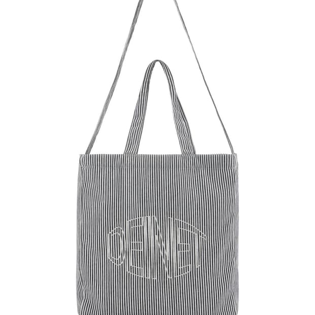 새상품)다이닛 STRIPE ECO BAG IN BLACK