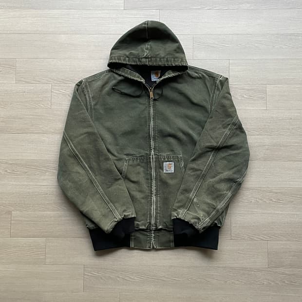 90s 칼하트 JR104 그린 액티브 자켓 OG 후드자켓