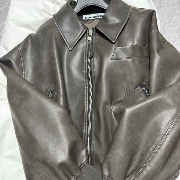 디엔에스알 레더 크롭자켓 L