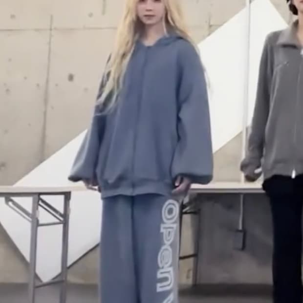 오픈와이와이 와이드 스웻 셋업 그린