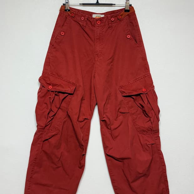 OOT 레드 카고 와이드팬츠 S
