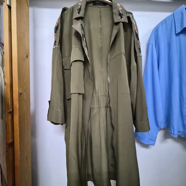 올세인츠 실크 자수 집업 원피스.아우터