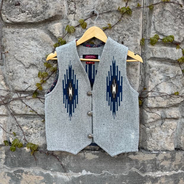 센티넬라 핸드 우븐 울 네이티브 웨스턴 오르테가 치마요 베스트