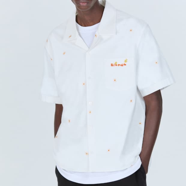 STU Daisy Embroidery Beads Shirt White