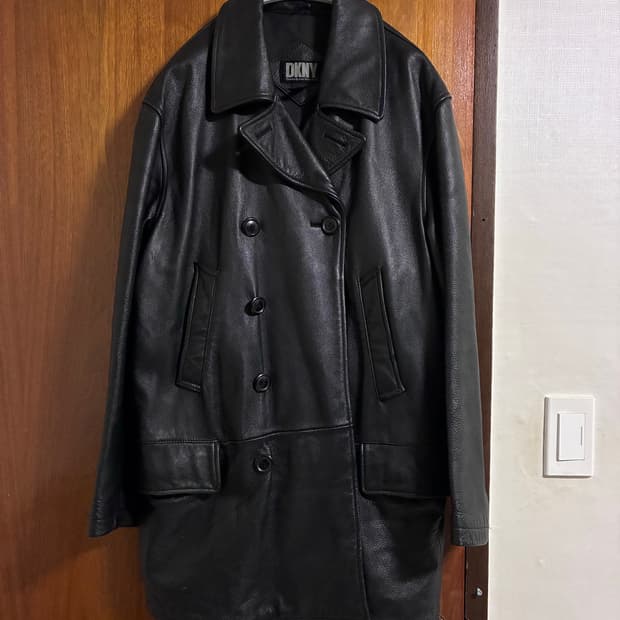 Vintage DKNY 레더 피코트