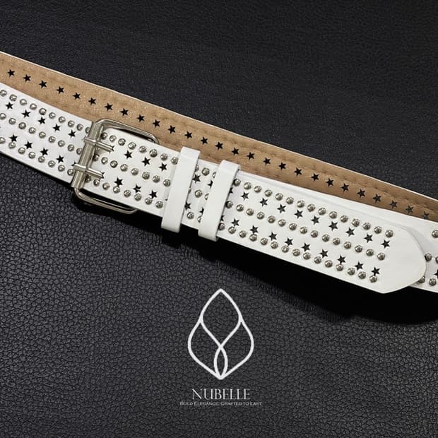 🌗 Star punched stud belt / 별 펀칭 스터드 벨트