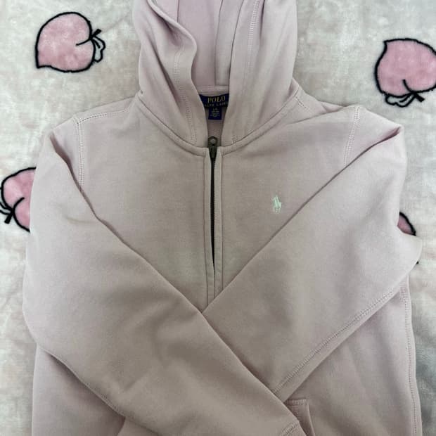 폴로 핑크 후드집업 s