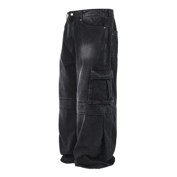 히든비하인드 SIDE CUT DENIM CARGO 카고 팬츠 바지 L