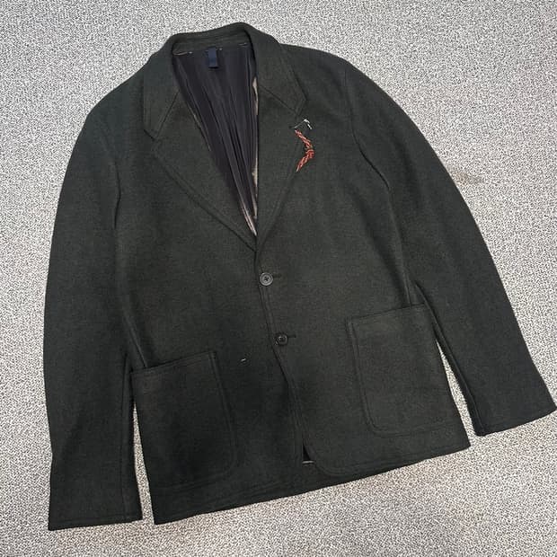 커스텀멜로우 다크 그린 코트