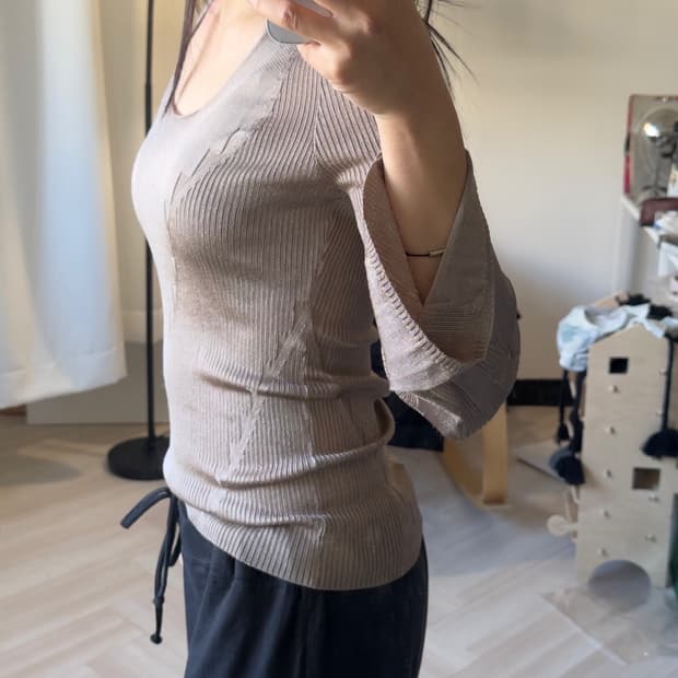 [EPOCA] sheer rib knit top