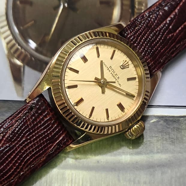 롤렉스 오이스터 퍼페츄얼 6619 18k올금통 샴골판 논데이트 여성용