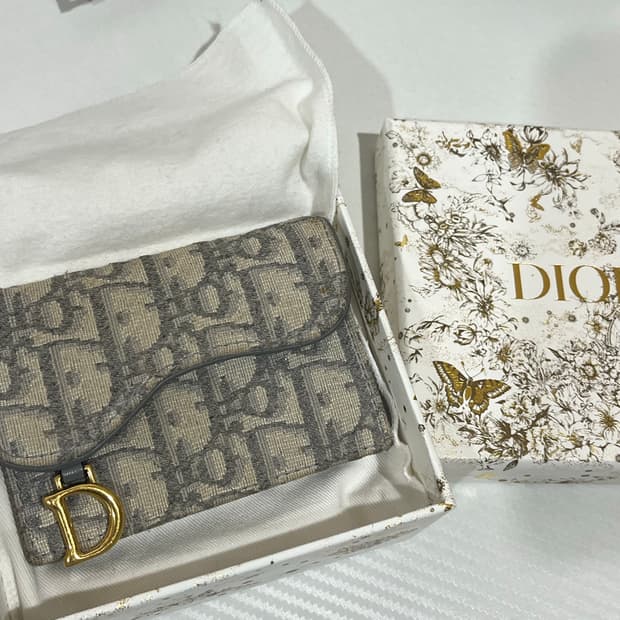 디올 오블리크 새들 카드지갑