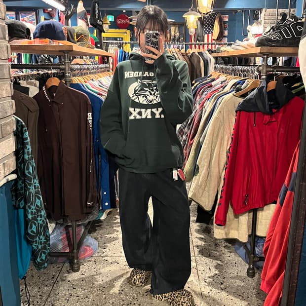 GILDAN Lynx로고 그린 후드티