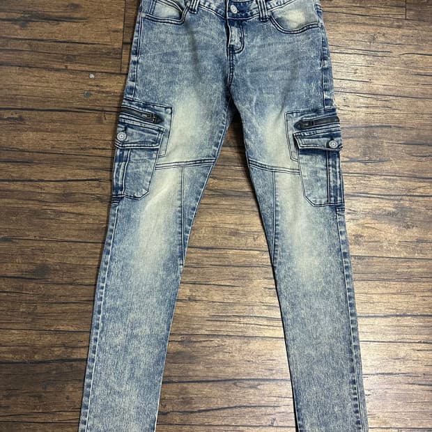 CECR VINTAGE 워싱 카고 청바지 28사이즈 빈티지 바이커진