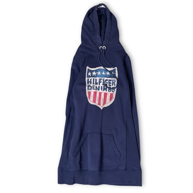 타미힐피거 네이비 90s 빈티지 롱 후드티 M