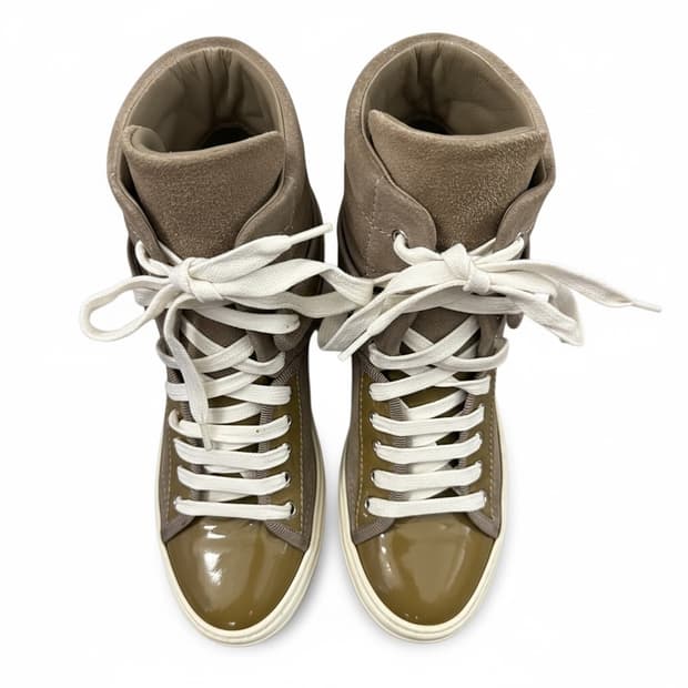 살바토레 페라가모 스웨이드 하이탑 스니커즈 38