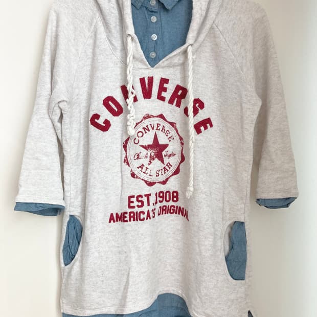 컨버스 레이어드 셔츠 후드