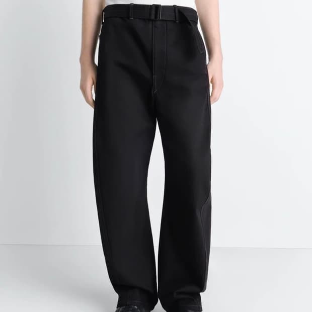 (S,M) 르메르 26SS 트위스트 벨티드 팬츠 블랙 데님