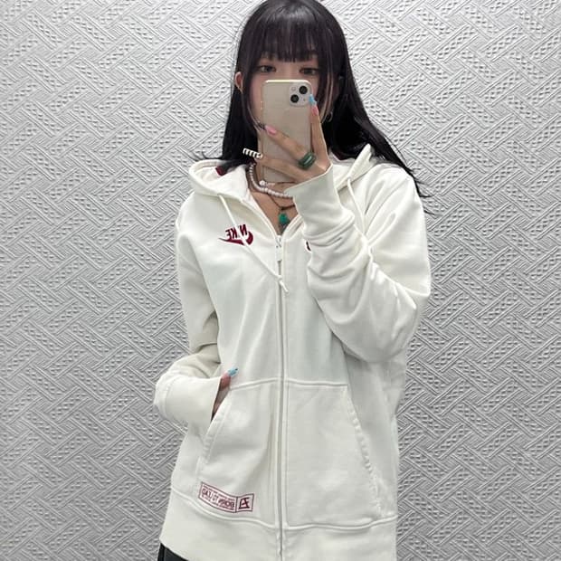 나이키 희귀 스트릿 펑크 화이트 데빌 후드집업 XXL C13037