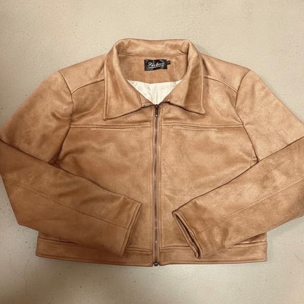 스웨이드 크롭 자켓 카멜(L)