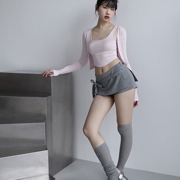 클라따 스트라이프 치마바지