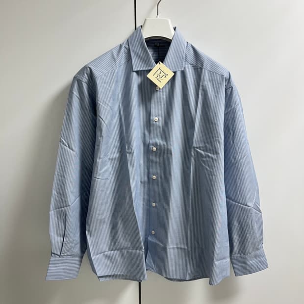 [M]베이스레인지 Claude 오가닉 스트라이프 셔츠/블루