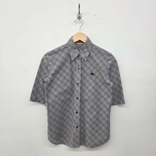 버버리 체크 반팔 셔츠 여s