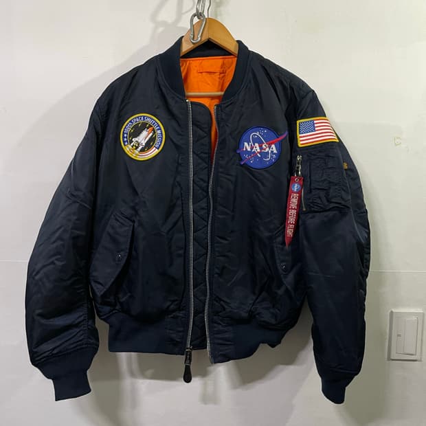 알파인더스트리 MA-1 블루종 봄버 자켓 100-105 나사콜라보
