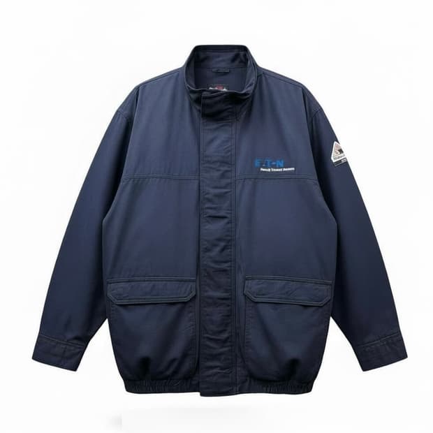 Bulwark 리얼워크 FR자켓 스냅버튼 암패치 디테일 네이비