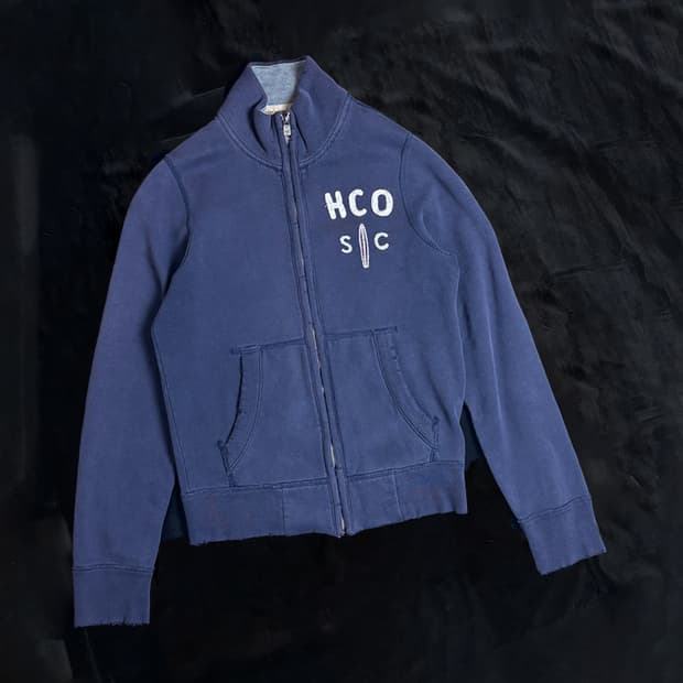 일본빈티지 hollister 헤리티지 자수 하이넥 집업